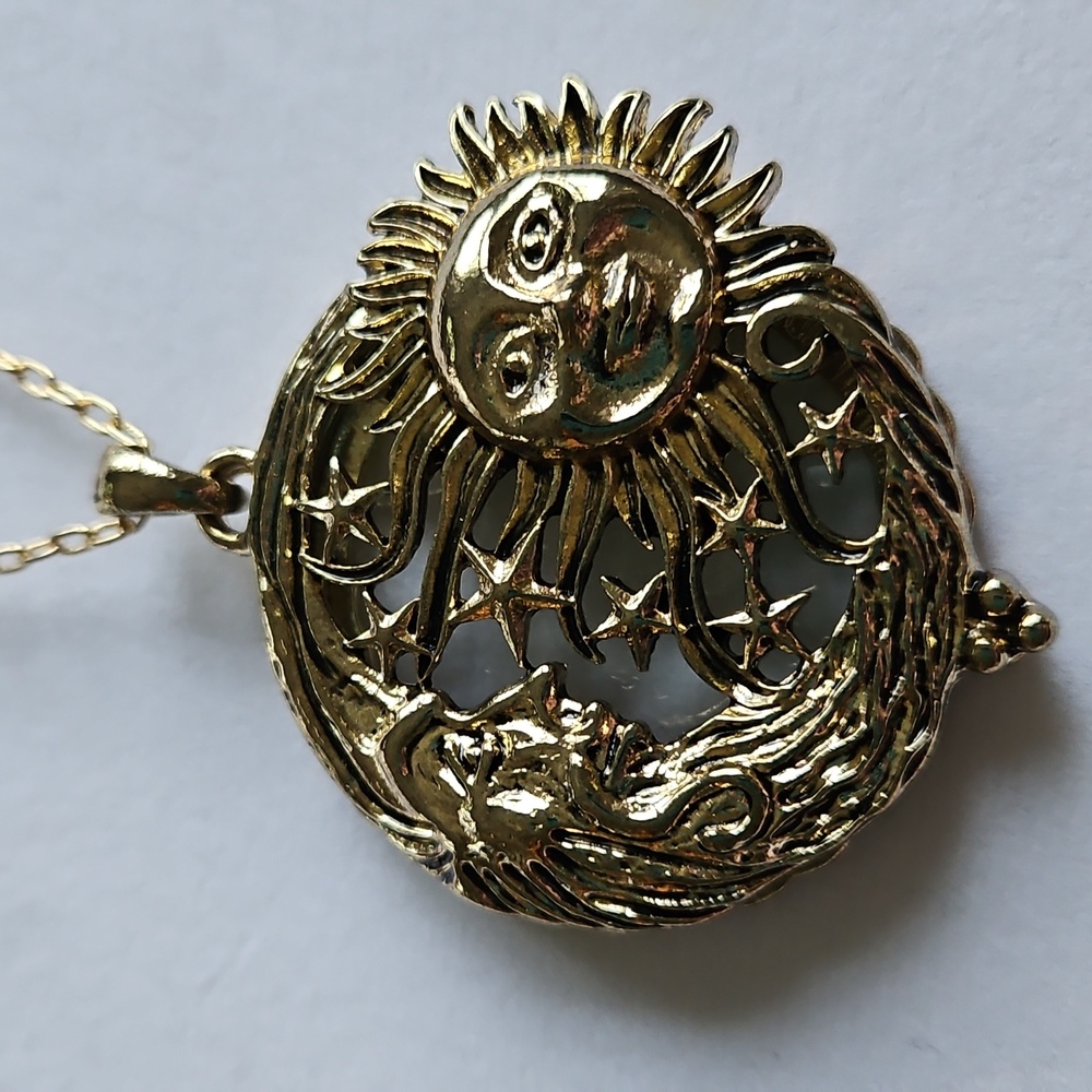 Sun, Crescent Moon & Stars Necklace
